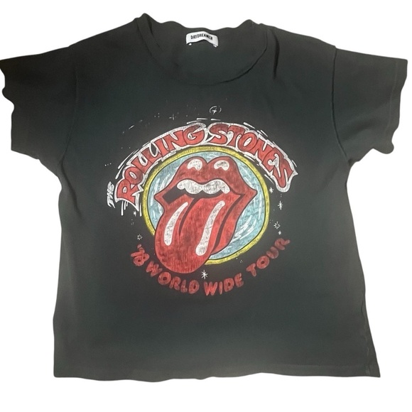 Daydreamer Rolling Stones band tee Medium Graphic Girlfriend Cotton TShirt Black - Picture 1 of 9